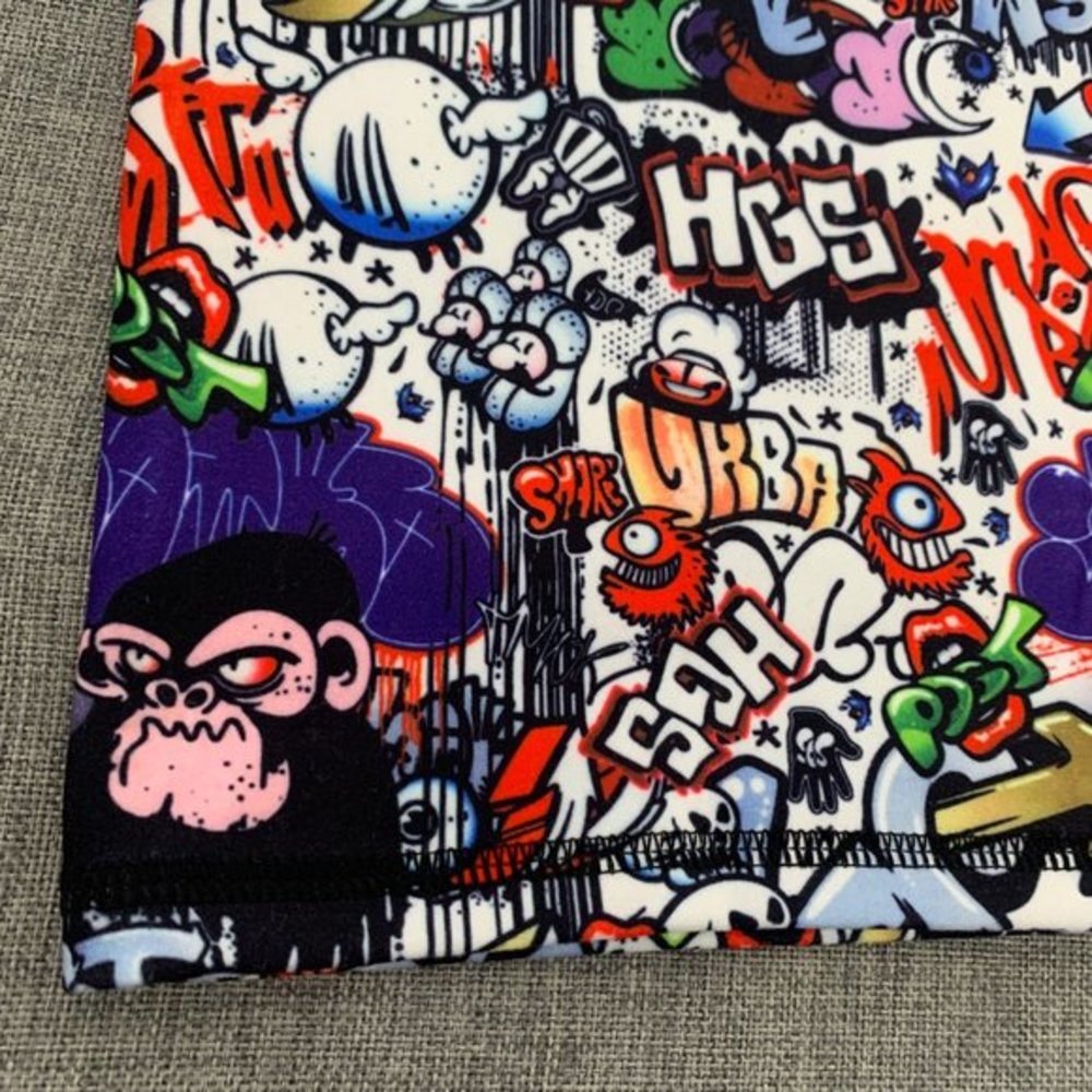 2 New! Gaiter Mask Face Cloth‎ Mask Scarf Cover Up Graffiti Hip Hop Print
